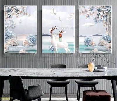 File tranh Tranh treo pha lê gương FT87487 (file gốc) chủ đề phong thủy