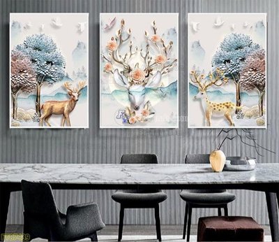 Hình ảnh file gốc in lụa Tranh treo pha lê gương FT87489