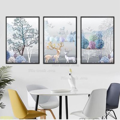 File tranh trang trí Tranh treo pha lê gương FT87490 (file gốc)