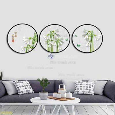 File tranh Tranh treo pha lê gương FT87563 (file gốc) chủ đề phong thủy