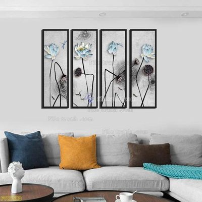 File gốc Tranh treo pha lê gương FT87580 (in tráng gương) nghệ thuật