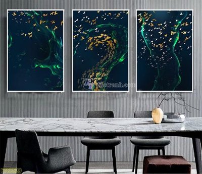 File in lụa Tranh treo pha lê gương FT87629 (tân cổ điển) Tranh treo pha lê gương FT87629