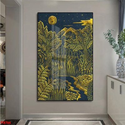 Download file gốc Tranh trang trí lối vào 1 tấm FT8766 (in lụa) hoa lá