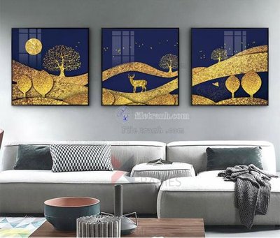 File tranh Tranh treo pha lê gương FT87700 (bản gốc) in lụa dán tường