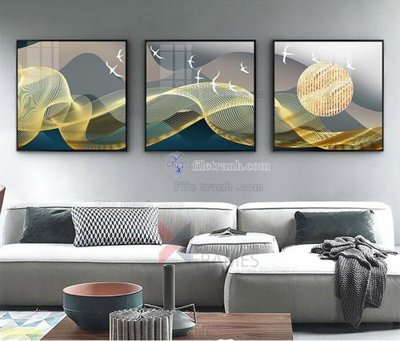 File in trần Tranh treo pha lê gương FT87706 (bản gốc) bầu trời