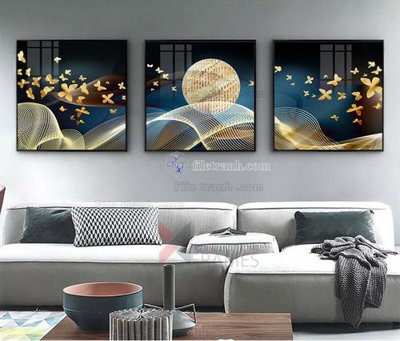 File in lụa Tranh treo pha lê gương FT87710 (phong cảnh) Tranh treo pha lê gương FT87710