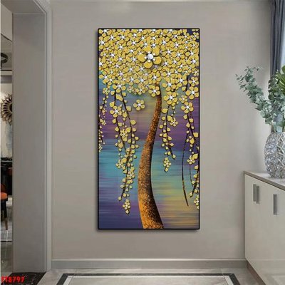 File gốc Tranh trang trí lối vào 1 tấm FT8797 (in lụa) họa tiết 3D