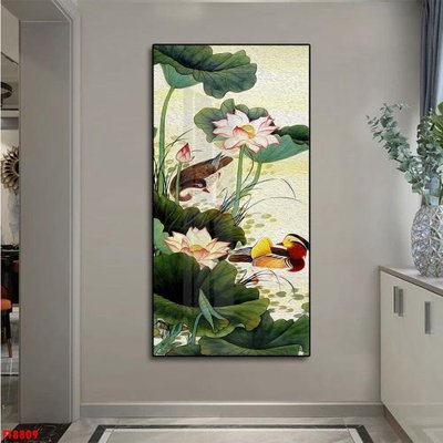 Hình ảnh file gốc in lụa Tranh trang trí lối vào 1 tấm FT8809