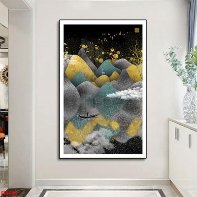 Download file gốc Tranh trang trí lối vào 1 tấm FT9158 (in lụa) hoa lá