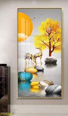 File tranh gốc PSD File tranh hiện đại pha lê gương FT95293 còn nguyên layer