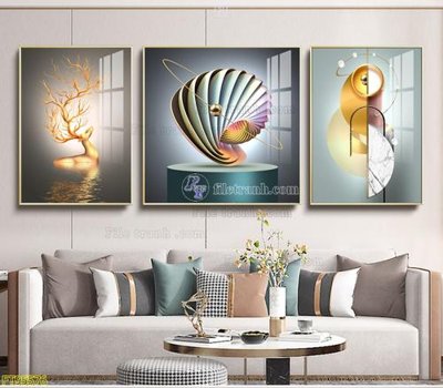 File tranh File tranh hiện đại pha lê gương FT95576 (bản gốc) treo tường
