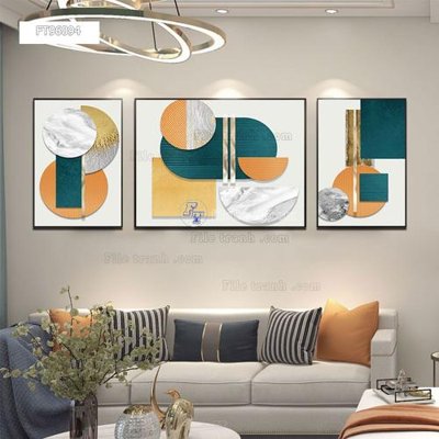 File in trần Tranh treo pha lê gương FT96094 (bản gốc) hoa văn