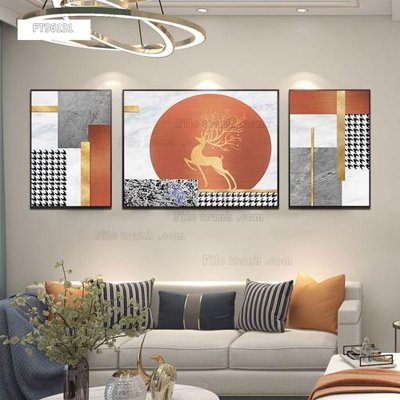 File gốc Tranh treo pha lê gương FT96131 (in lụa) họa tiết 3D