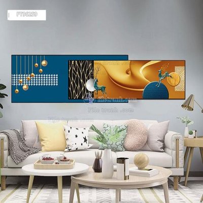 File gốc Tranh treo pha lê gương FT96259 (in lụa) họa tiết 3D