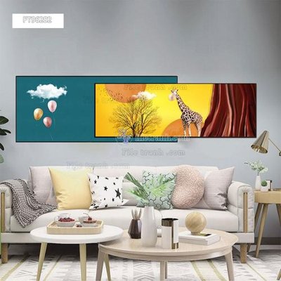 File in trần Tranh treo pha lê gương FT96282 (file gốc) xuyên sáng