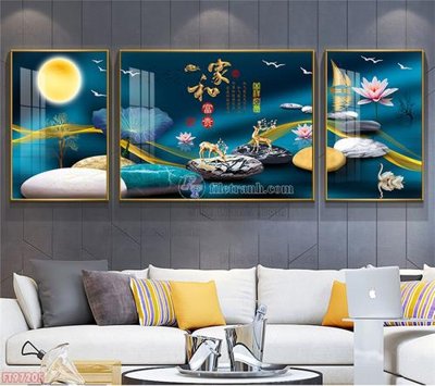 File tranh Tranh decor phủ gương hiện đại FT97205 (file gốc) chuẩn màu in