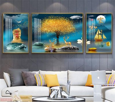 File tranh Tranh decor phủ gương hiện đại FT97210 (gốc) chủ đề động vật