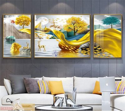 Ảnh gốc Tranh decor phủ gương hiện đại FT97218 (độ nét cao) in tráng gương