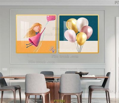 File gốc Tranh treo tường pha lê gương FT97603 (in lụa) trang trí tường