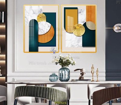 File in trần Tranh treo tường pha lê gương FT97615 (bản gốc) đại dương