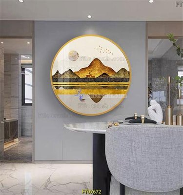 File in trần Tranh treo tường pha lê gương FT97672 (bản gốc) hoa văn