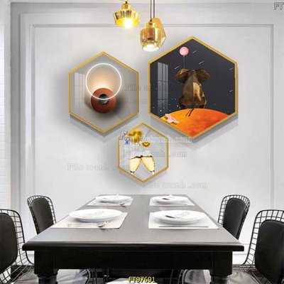 File in mica Tranh treo tường pha lê gương FT97691 (bản gốc) sắc sảo