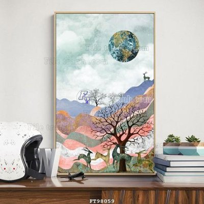 File gốc File tranh treo tường pha lê gương FT98059 (PNG) không nền chất lượng