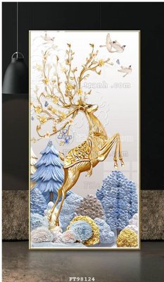File gốc File tranh treo tường pha lê gương FT98124 (in ấn) màu sắc trung thực