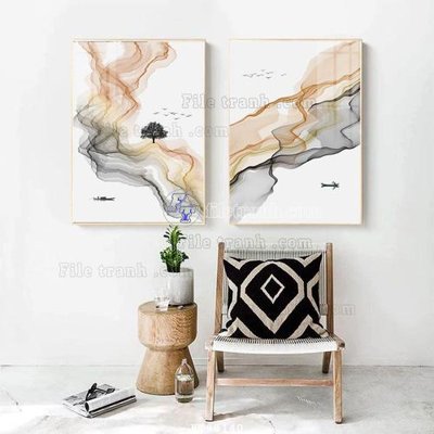 File tranh gốc in trần nhà File tranh treo tường pha lê gương FT98140 3D