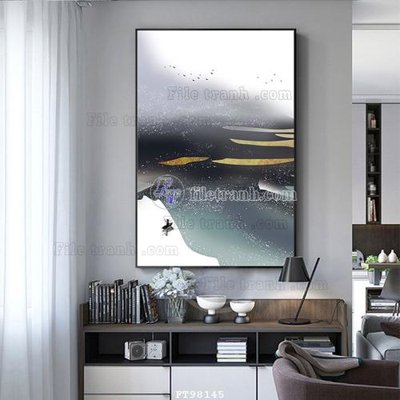 File tranh File tranh treo tường pha lê gương FT98145 (gốc) in vải canvas