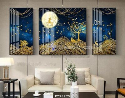 File tranh File tranh treo tường pha lê gương FT98275 (gốc) in vải canvas