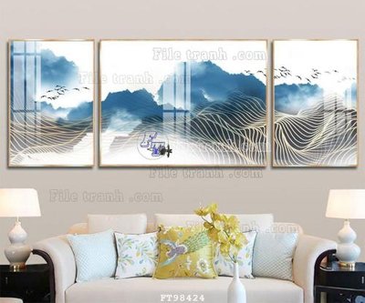 File tranh File tranh treo tường pha lê gương FT98424 (bản gốc) in lụa 5D