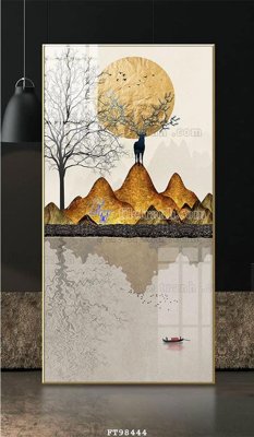 File tranh File tranh treo tường pha lê gương FT98444 (file gốc) chủ đề phong thủy