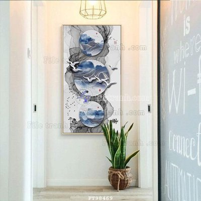 File in trần File tranh treo tường pha lê gương FT98469 (bản gốc) phong cảnh