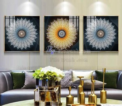 File gốc in ấn File tranh treo tường pha lê gương FT98494 chuẩn màu CMYK