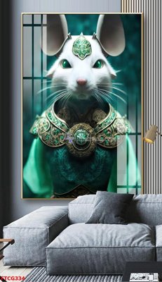 File gốc Tranh 12 con giáp FTCG334 (in tráng gương) sang trọng