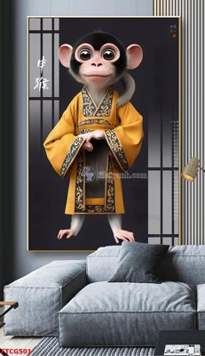 File gốc in tráng gương Tranh 12 con giáp FTCG501 chi tiết