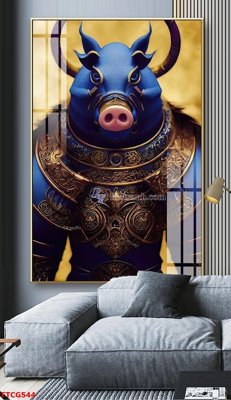 File tranh gốc Tranh 12 con giáp FTCG544 chủ đề hiện đại