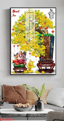 File tranh File tranh chậu mai bonsai FTTL1017 (ảnh gốc) không bị mờ
