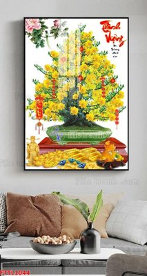 File ảnh File tranh chậu mai bonsai FTTL1044 (gốc) in Hiflex