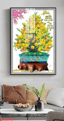File gốc File tranh chậu mai bonsai FTTL1046 (PSD/TIFF) độ phân giải cao