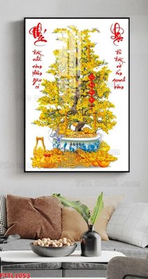 File in ấn File tranh chậu mai bonsai FTTL1053 chuyên nghiệp