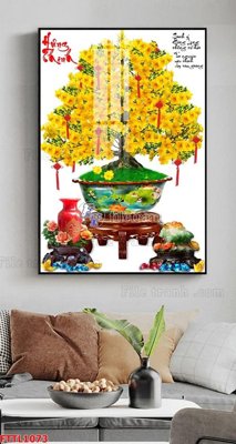 File tranh File tranh chậu mai bonsai FTTL1073 (gốc) chủ đề con người