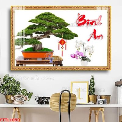 File in trần File tranh chậu mai bonsai FTTL1090 (bản gốc) trời sao