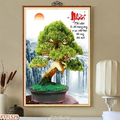 File in ấn File tranh chậu mai bonsai FTTL529 (bản gốc) sắc nét