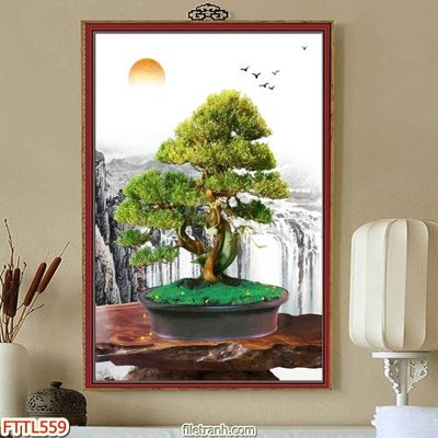 Tải xuống file tranh gốc File tranh chậu mai bonsai FTTL559 (PSD/TIFF)