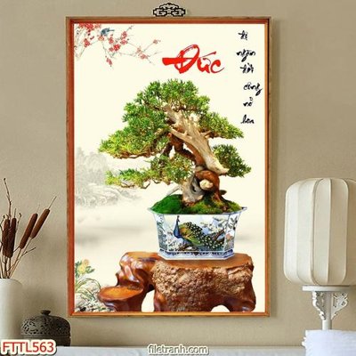 File in mica File tranh chậu mai bonsai FTTL563 (bản gốc) siêu trong