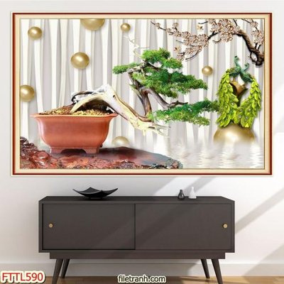 Download file tranh File tranh chậu mai bonsai FTTL590 (file gốc PSD)