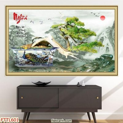 File tranh File tranh chậu mai bonsai FTTL601 (ảnh gốc) độ nét vượt trội