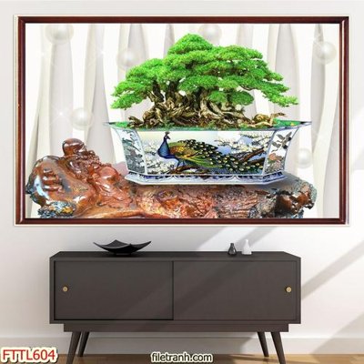 File tranh File tranh chậu mai bonsai FTTL604 (ảnh gốc) độ nét vượt trội